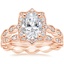 14K Rose Gold Cadenza Halo Diamond Ring with Cadenza Eternity Diamond Ring (1/4 ct. tw.)