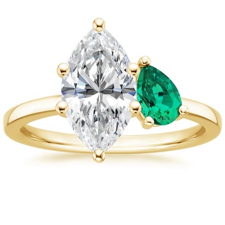 Toi et Moi Engagement Ring - Viridian Diamond