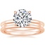 14K Rose Gold Salma Diamond Ring with Petite Comfort Fit Wedding Ring