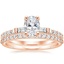 14K Rose Gold Regency Diamond Ring with Petite Shared Prong Diamond Ring (1/4 ct. tw.)