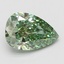 3.02 Ct. Fancy Vivid Green Pear Lab Grown Diamond