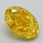 3.12 Ct. Fancy Vivid Yellow Oval Lab Grown Diamond