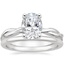 Platinum Twisted Vine Ring with Petite Comfort Fit Wedding Ring
