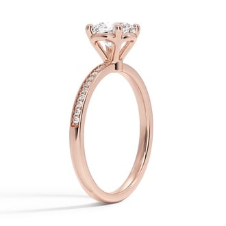 Custom Petal-Inspired Diamond Ring