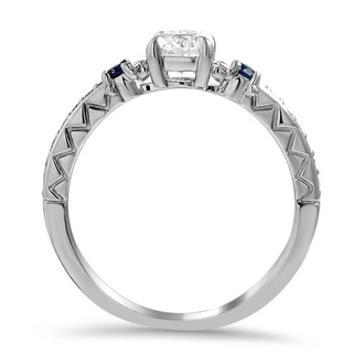 Custom Turtle Sapphire and Diamond Ring