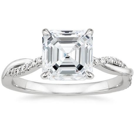18K White Gold Petite Twisted Vine Diamond Bridal Set (1/4 ct. tw.)