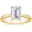 18K Yellow Gold Twisted Vine Solitaire Ring, smalltop view