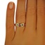 The Haleya Ring, smalltop view on a hand