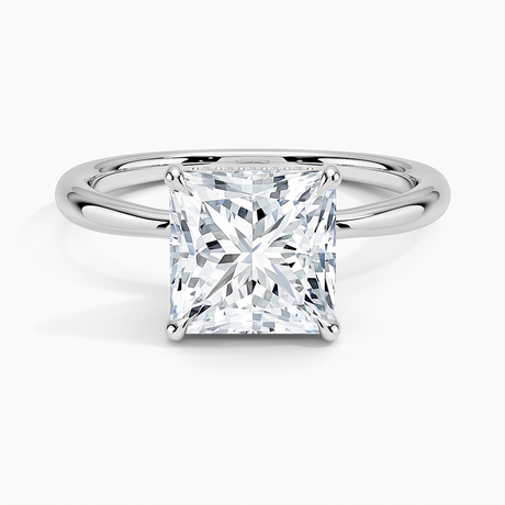 18K White Gold Freesia Hidden Halo Diamond Ring