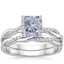 18K White Gold Petite Twisted Vine Diamond Bridal Set (1/4 ct. tw.)