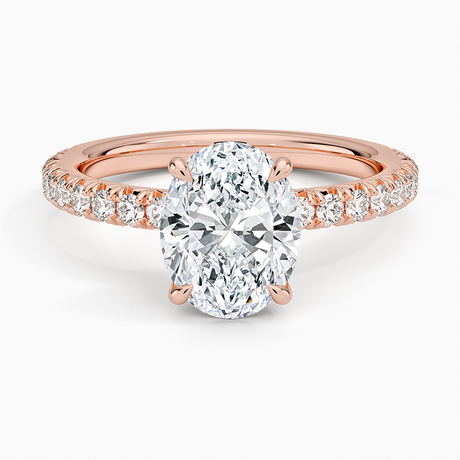 14K Rose Gold Amelie Three-Quarter Coverage Diamond Ring