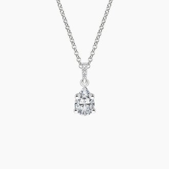 Pavé Diamond Bail Pendant in 18K White Gold
