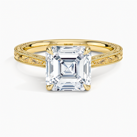 Engraved Engagement Ring - Elsie