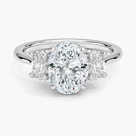 Platinum Oval-Cut Three Stone Diamond Ring (1/2 ct. tw.)