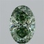 5.09 Ct. Fancy Vivid  Green Oval Lab Grown Diamond
