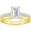 18KY Moissanite Sienna Diamond Ring (2/5 ct. tw.) with Petite Quattro Diamond Ring, smalltop view