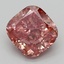 3.81 Ct. Fancy Vivid Reddish Pink Cushion Lab Grown Diamond