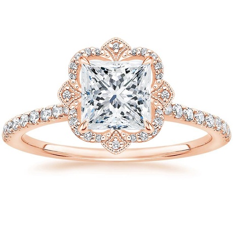 14K Rose Gold Reina Diamond Ring with Luxe Ballad Diamond Ring (1/4 ct. tw.)