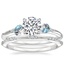 18K White Gold Camellia Indigo Milgrain Ring with Alena Diamond Ring