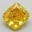 4.23 Ct. Fancy Vivid Yellow Cushion Lab Grown Diamond