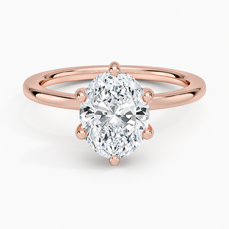 14K Rose Gold Sydney Perfect Fit Hidden Halo Six-Prong Diamond Ring