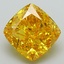 2.81 Ct. Fancy Vivid Yellow Cushion Lab Grown Diamond