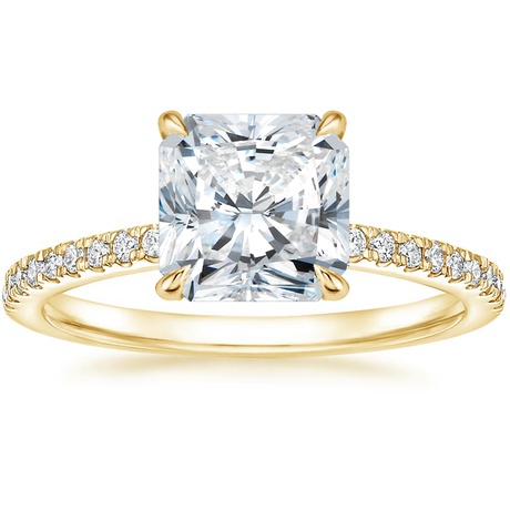 18K Yellow Gold Petite Demi Diamond Ring with Ballad Diamond Ring