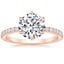 14K Rose Gold Bliss Six-Prong Diamond Ring (1/6 ct. tw.), smalltop view