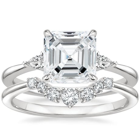 18K White Gold Aria Contoured Diamond Bridal Set