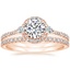 14K Rose Gold Luxe Aria Halo Diamond Ring (1/4 ct. tw.) with Luxe Sia Diamond Open Ring (1/5 ct. tw.)