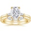 18KY Moissanite Tapered Baguette Diamond Bridal Set, smalltop view