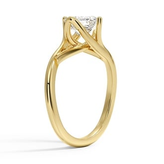 Custom Wrap Angled Solitaire Diamond Ring