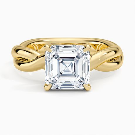 18K Yellow Gold Hazel Twist Solitaire Diamond Ring