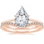14K Rose Gold Petite Secret Halo Diamond Ring with Flair Diamond Ring (1/6 ct. tw.)