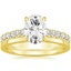 18KY Moissanite Sienna Diamond Ring (2/5 ct. tw.) with Petite Quattro Diamond Ring, smalltop view