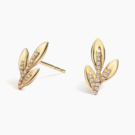 Jane Goodall Olive Branch Lab Diamond Stud Earrings