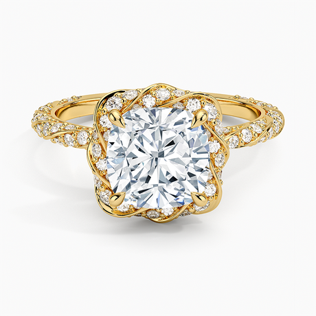18K Yellow Gold Nova Halo Diamond Ring (1/2 ct. tw.)