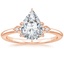 14K Rose Gold Fiore Diamond Ring, smalltop view