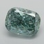 7.07 Ct. Fancy Vivid  Green Cushion Lab Grown Diamond