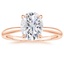14K Rose Gold Freesia 2mm Solitaire Ring, smalltop view