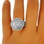 The Abbie Ring, smalltop view on a hand