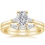 18KY Moissanite Tapered Baguette Diamond Bridal Set, smalltop view