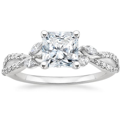 18K White Gold Luxe Willow Diamond Ring (1/4 ct. tw.) with Luxe Winding Willow Diamond Ring (1/4 ct. tw.)