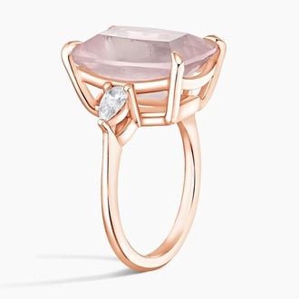 Soiree Rose Quartz and Diamond Cocktail Ring