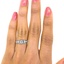 The Genevie Ring, smallzoomed in top view on a hand