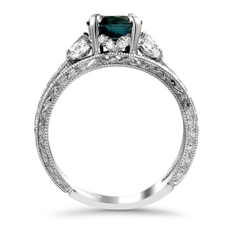Custom Vintage-Inspired Diamond and Sapphire Bridal Set