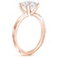14K Rose Gold Piedra Solitaire Ring, smallside view