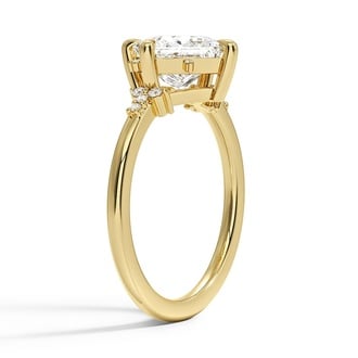 Custom Compass-Set Princess Diamond Ring