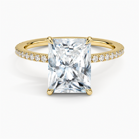 18K Yellow Gold Perfect Fit Hidden Halo Eternity Diamond Ring