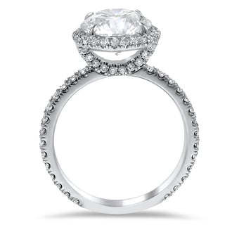 Custom Curved Gallery Halo Diamond Ring